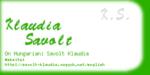 klaudia savolt business card